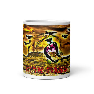 White glossy mug ROARING LION Israel 002