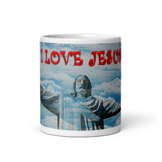 White glossy mug I LOVE JESUS 002