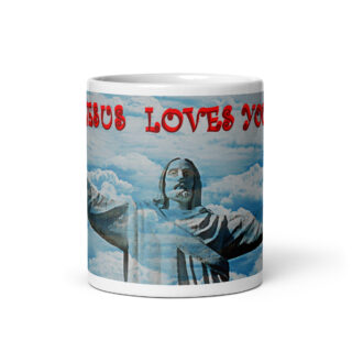 White glossy mug JESUS LOVES YOU 002