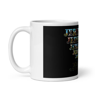 White glossy mug Jerusalem Israel 003