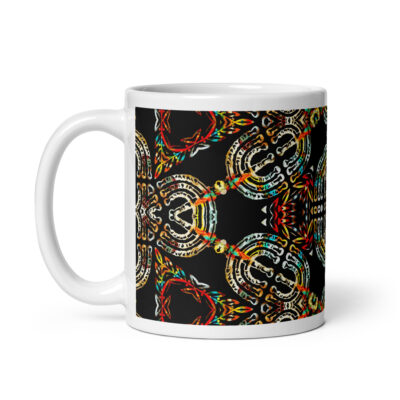 White glossy mug menorah Israel 001