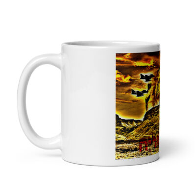 White glossy mug ROARING LION Israel 002
