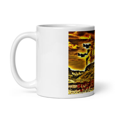 White glossy mug ROARING LION Israel 001