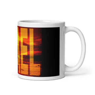 White glossy mug Israel 008