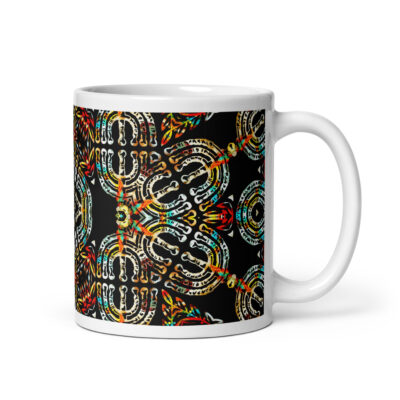 White glossy mug menorah Israel 001