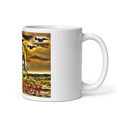 White glossy mug ROARING LION Israel 001