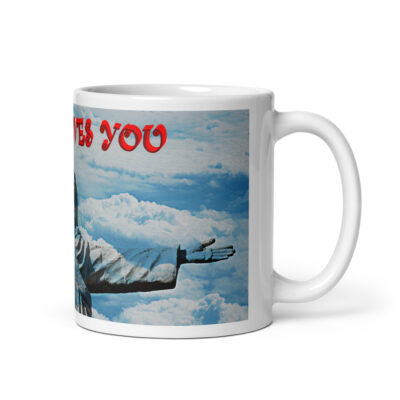 White glossy mug JESUS LOVES YOU 002