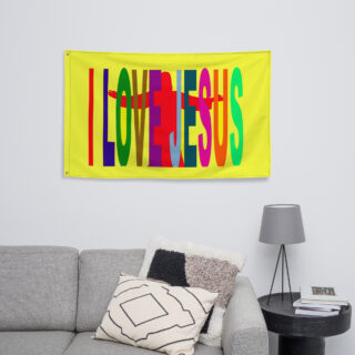 Black Glossy Mug I LOVE JESUS 001