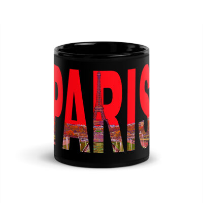 Black Glossy Mug world travel France Paris 001