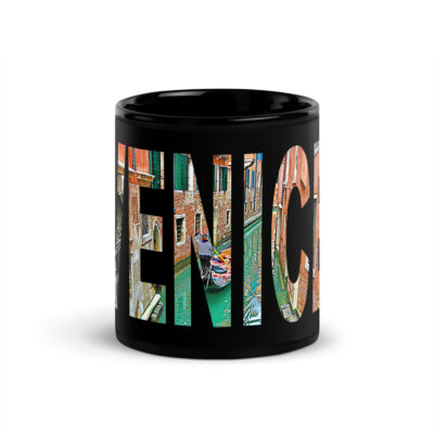 Black Glossy Mug world travel Italy Venice 001