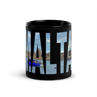 Black Glossy Mug world travel malta 001