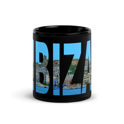 Black Glossy Mug world travel spain ibiza 001