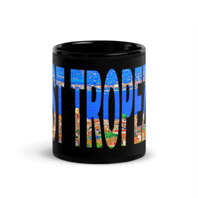 Black Glossy Mug world travel france st tropez 003