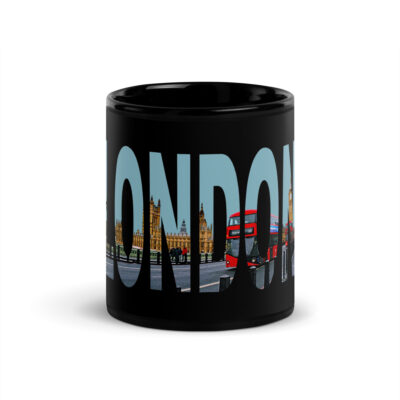 Black Glossy Mug world travel England London 003
