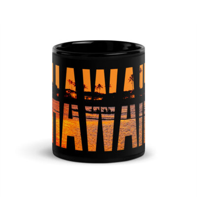 Black Glossy Mug world travel usa Hawaii 001