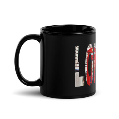 Black Glossy Mug world travel England London 001