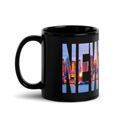 Black Glossy Mug world travel usa new york city 001