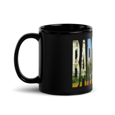 Black Glossy Mug world travel spain barcelona 001