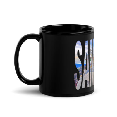 Black Glossy Mug world travel Greece santorini 003