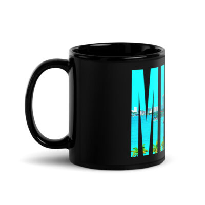 Black Glossy Mug world travel usa Miami 001