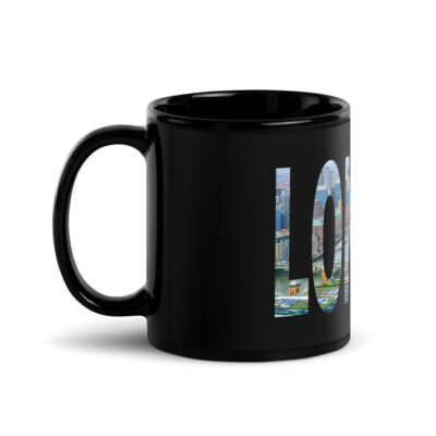 Black Glossy Mug world travel England London 002