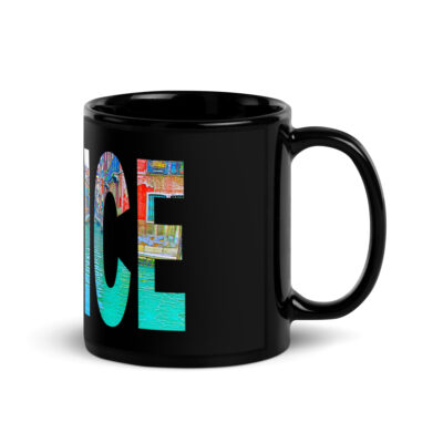 Black Glossy Mug world travel Italy Venice 002
