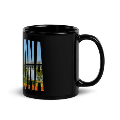Black Glossy Mug world travel spain barcelona 001