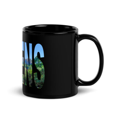 Black Glossy Mug world travel greece Athens 001