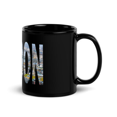 Black Glossy Mug world travel England London 002