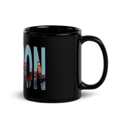 Black Glossy Mug world travel England London 003