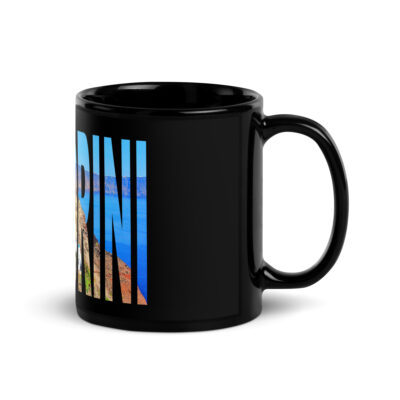 Black Glossy Mug world travel Greece santorini 001