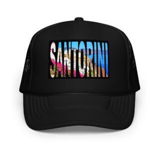 Foam trucker hat world travel Greece santorini 002