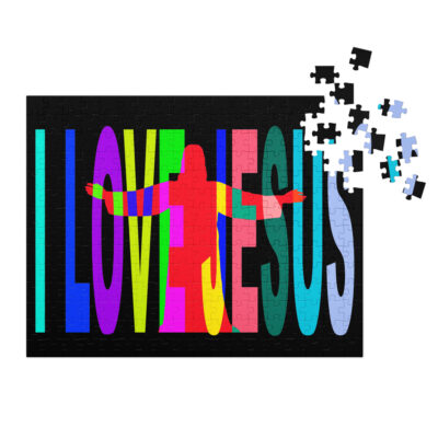 Jigsaw puzzle with tin I LOVE JESUS 001