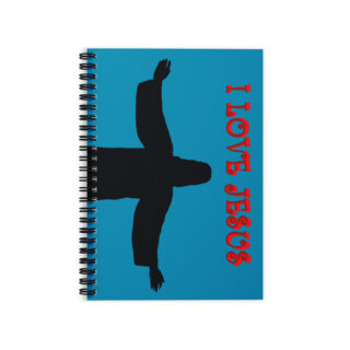 Ruled Line Spiral Notebook I LOVE JESUS 004