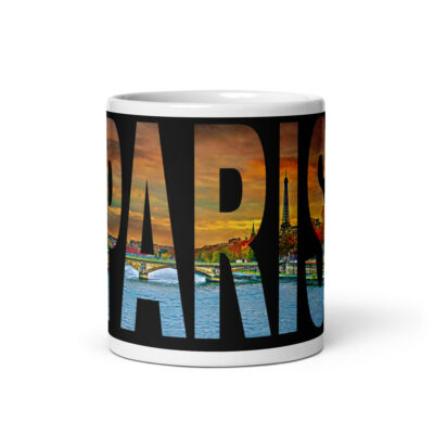 White glossy mug world travel France paris 003