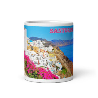 White glossy mug world travel Greece Santorini 002
