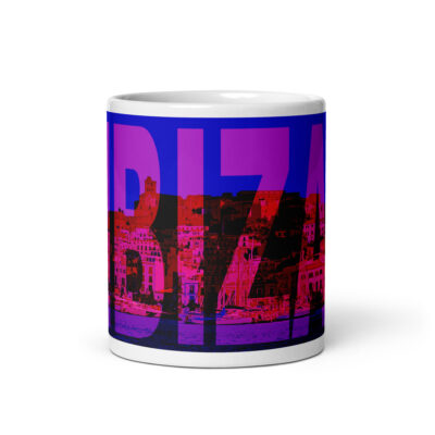 White glossy mug world travel spain IBIZA 001
