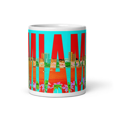 White glossy mug world travel usa miami florida 002