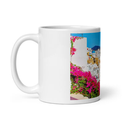 White glossy mug world travel Greece Santorini 002