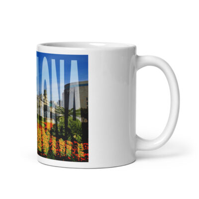 White glossy mug world travel spain barcelona 002